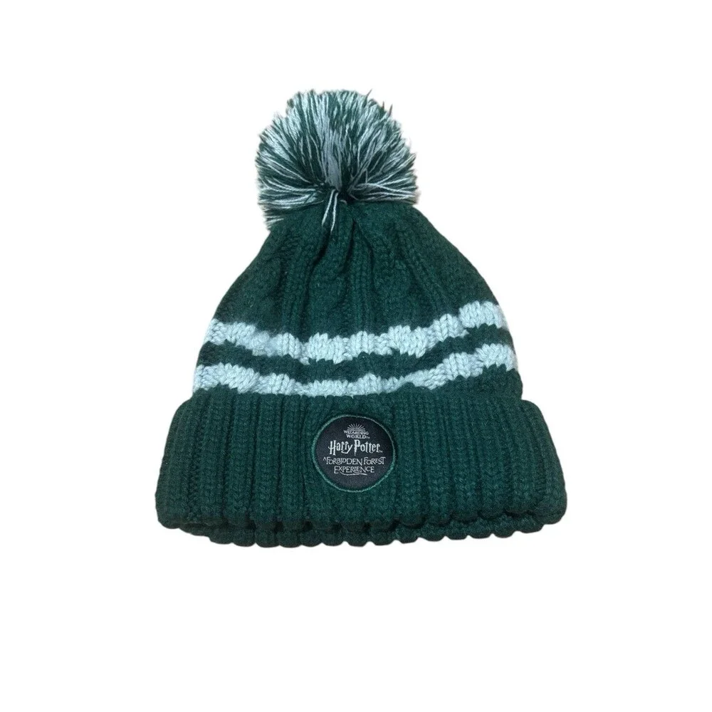 Harry Potter Forbidden Forest Experience Pom Pom Hat Green OSFM